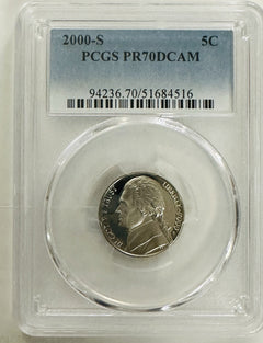 Lot Of 2 Perfect PR70DCAM JEFFERSON NICKEL (1990's & 2000's) $52 Book Value #195