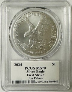2024 $1 American Silver Eagle 1oz PCGS MS70 FS Legends of Life Jim Palmer