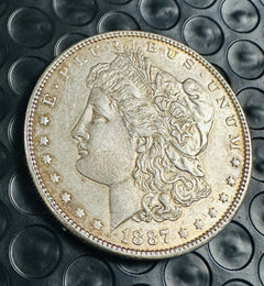 1887 p morgan silver dollar AU-UNC Lightly Toned AS SHOWN #1887-P LT AS