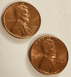 1959  P & D   Lincoln Memorial Cents - BU (two coins)  LMC 1959 P&D BU #2