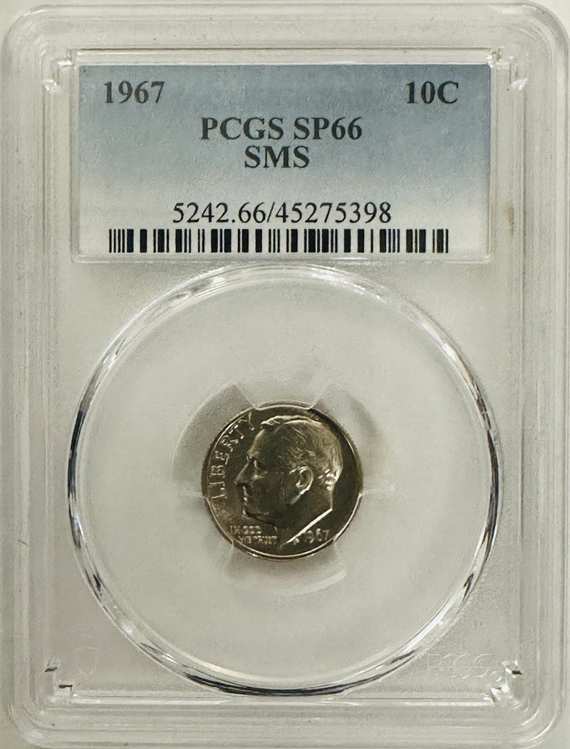 1967 Roosevelt Dime SMS PCGS SP66~Special Mint Set (Lowest Price On eBay) #OA199