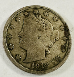 1912 Liberty Head V Nickel  Fine Details W/ Full Liberty As Pictured # LHN 1912
