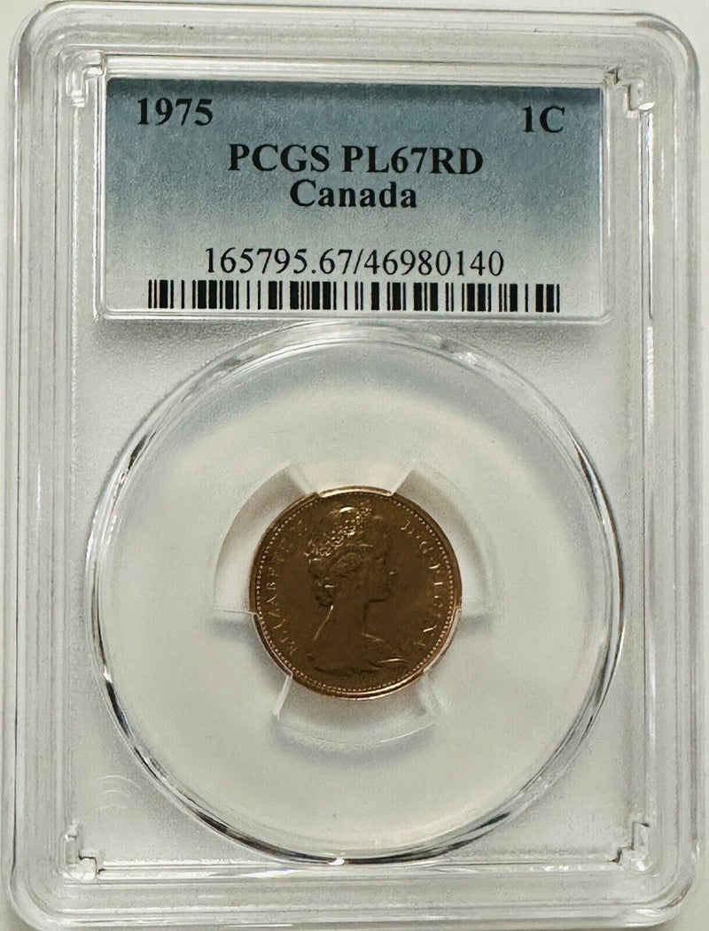 1975 CANADA PCGS PL67RD ONE CENT #C 1975 PL67 RD(4)