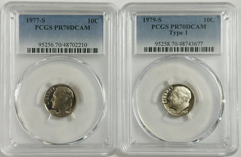 Wow! 1970'S lot of 2 pcgs Perfect PR70DCAM coins (Pls Read Description) #JN PR70