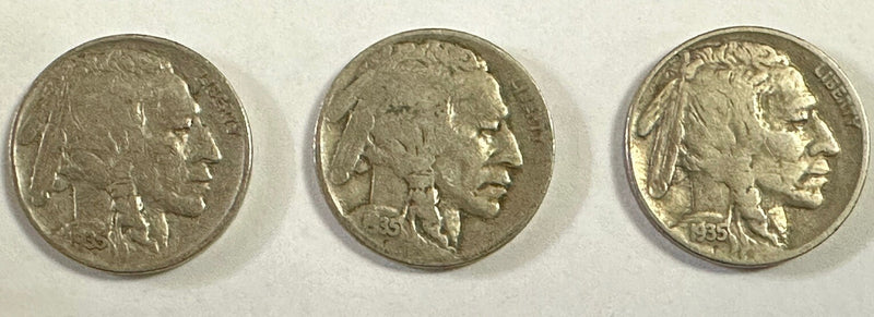 1935-PD&S 5C Buffalo Nickel F-XF Lot # BN 1935-PD&S “FREE SHIPPING “