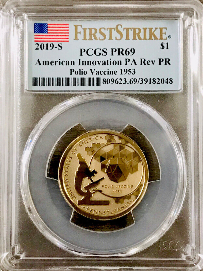 2019-S American innovation $1 Rev. PR Polio vaccine PR69 #87