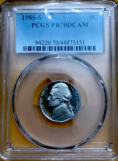 1985-S rare top graded pcgs PR70DCAM  Top Registry Low Price Free Shipping