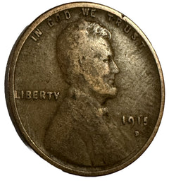 1915-D Lincoln Wheat Cent  VF Details Rare Semi Key Date Lot # LP 1915-D