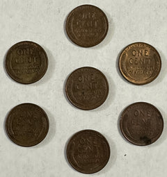 Lot Of 7 AU Lincoln Wheat Cents From 1950’S( Pls Read Description) Lot #p7