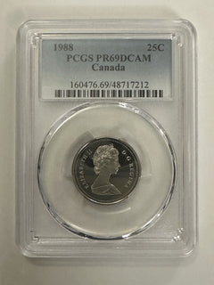 50% Off Lot Of 4 Year Run Canadian Quarters (1985-1988) PCGS PR69DCAM # OA 150