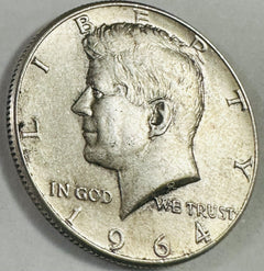 1964 Kennedy Silver Half-Dollar AU As Pictured #KHD 1964 AU