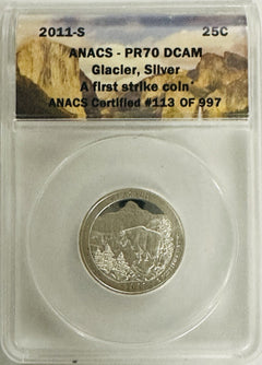 2011 S 25C Silver Glacier NP Quarter ANACS PR70DCAM~Top Grade None Better~#OA168
