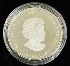 2017 Canada $20 Fine Silver Jewel of the Rain Sugar Maple Leaves Coin W/ Box COA