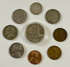 Starter Collection With Silver mercury dime Indian head, V nickel buffalo & more