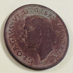 1950 UK Great Britain 1/2 Crown George VI Natural Red Toned # UK 1950 1/2 C