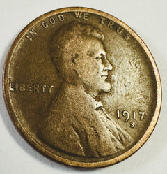 1917-S Lincoln Wheat Cent Over 105 Years Old With Full Bold Date # LP 1917-S FBD