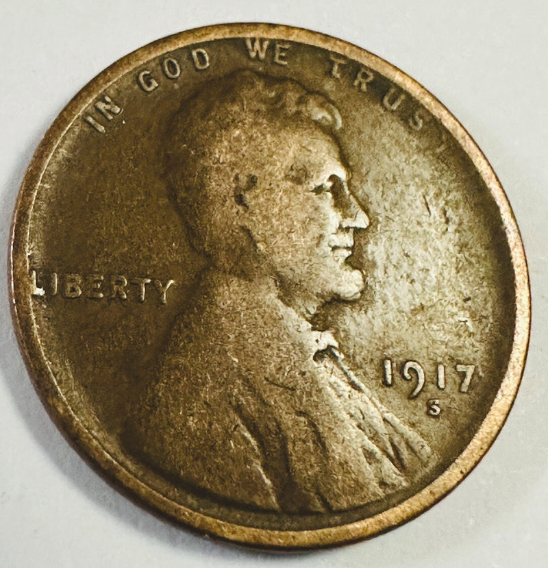 1917-S Lincoln Wheat Cent Over 105 Years Old With Full Bold Date # LP 1917-S FBD