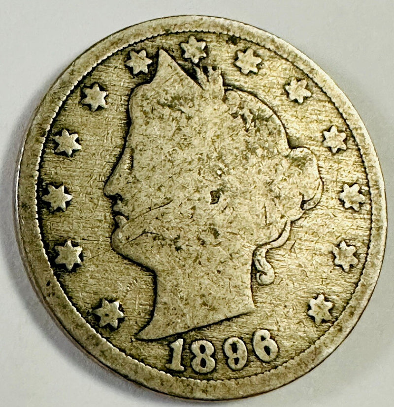 1896 Liberty V. Nickel With “CENTS” Bold Full Date Low Price “FREE S/H” #LVN1896