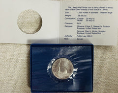 1986 D Commemorative Liberty Half Dollar 50C Complete with Box & COA
