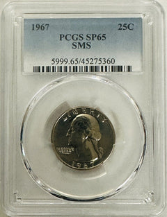 Lot Of 2 Coins From 1966 & 67 Spec. Mint Set PCGS SP65 (PCGS BOOK Val $28)#OA 51