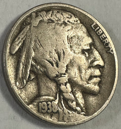 1938-D 5C Buffalo Nickel Full Date Lot #BN 1938-D