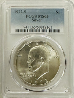 1971-S (lot Of 2) Silver Eisenhower Dollar MS65 & MS66 As Pictured # OA 46