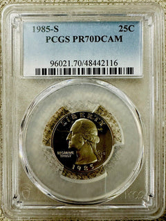 Lot Of 2 1985-S Perfect PCGS PR70DCAM (top Grade) COINS # 1985-S PR70 (2)
