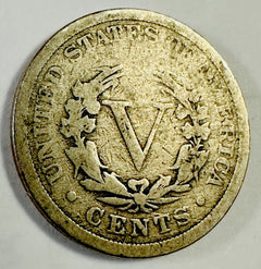 1896 Liberty V. Nickel With “CENTS” Bold Full Date Low Price “FREE S/H” #LVN1896