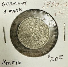 1950-G German 1 Mark RARE Mint & XF+ Condition! As Pictured(low Price &Free Shp)