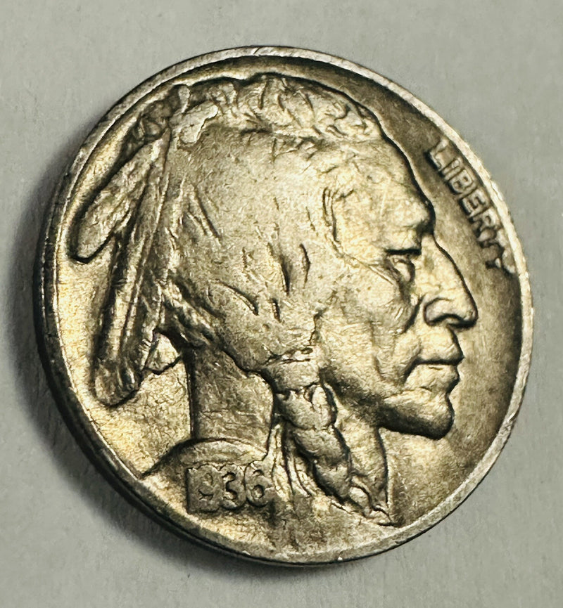 1936-P Buffalo Nickel XF W/ Full Date & Almost Full Horn # BN 1936-P XF  AFH#3