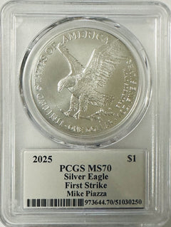 2025 $1 American Silver Eagle 1oz PCGS MS70 FS Legends of Life Mike Piazza