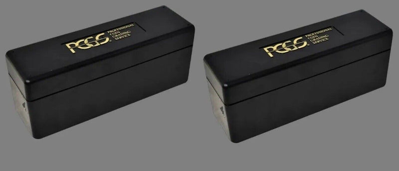 Lot Of 2 Official PCGS 20 Coin Slab Black Plastic Storage Box Lot #05