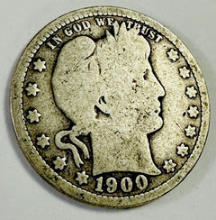 1900-P Barber Quarter - Vintage 90% Silver VF As Pic. “Free Shipping” #BQ 1900-P