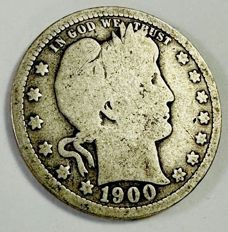 1900-P Barber Quarter - Vintage 90% Silver VF As Pic. “Free Shipping” #BQ 1900-P