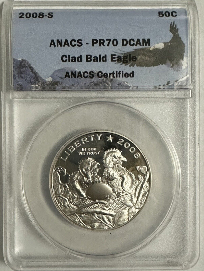 2008-S Bald Eagle 50C Clad Commemorative ANACS PR-70 DCAM # ANACS 2008-S PR70