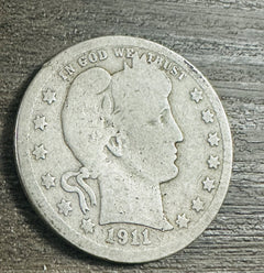 1911-P Barber Quarter - 90% Silver  #532-24
