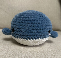 Handmade Crochet  Cute Medium whale ( 8 Inches) As Shown. (Great Gift Ideas)