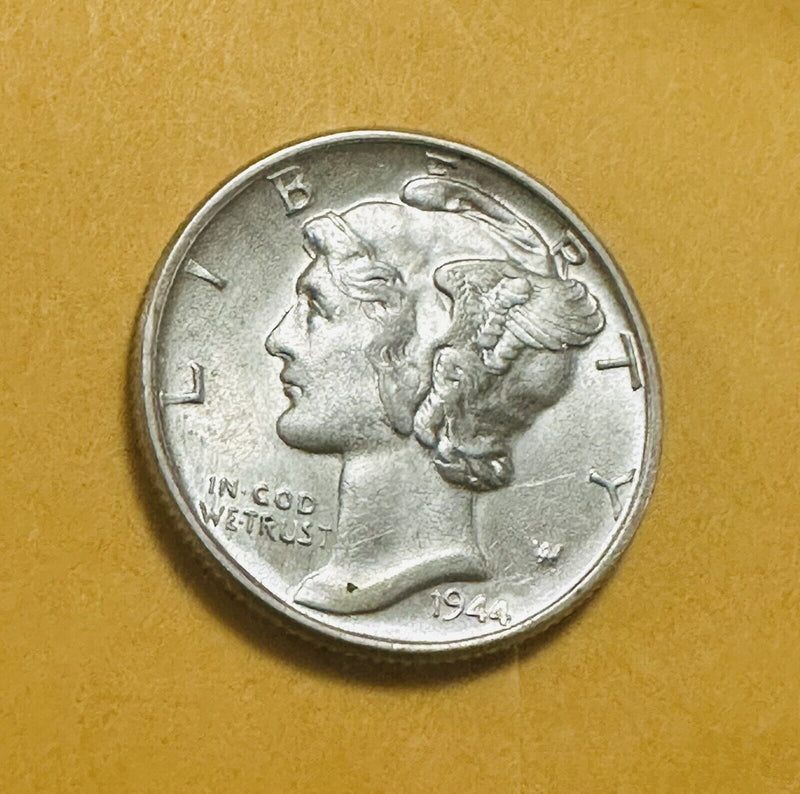 1944-P Silver Mercury Dime BU-High Grade-Nice Detail As Pictured # MD (574-65)