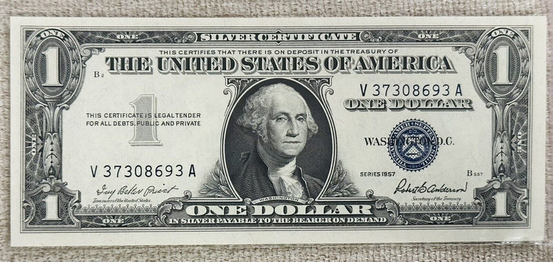 1957 SILVER CERTIFICATE GEM BU! FLAWLESS CRISPY GEM+ # V37308693A