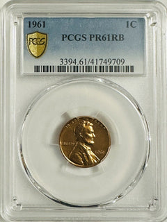 1961 Lincoln Cent Rare Red Brown Gold Shield PCGS PR61RB  # OA 37