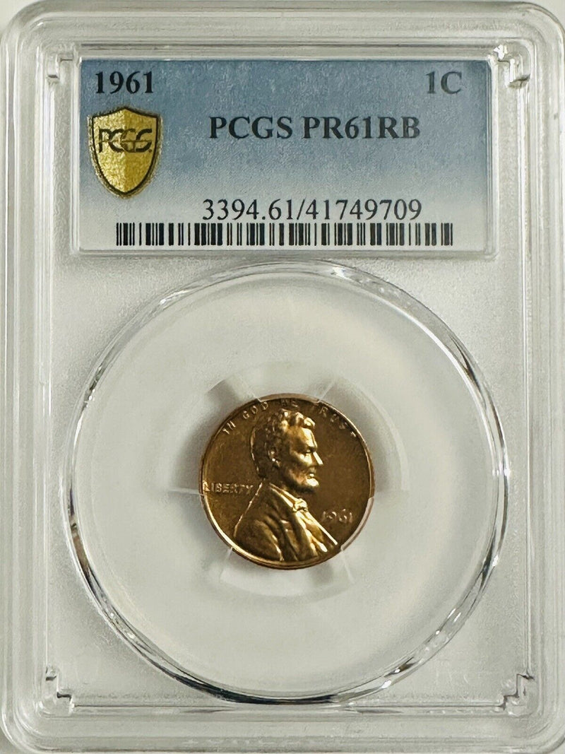 1961 Lincoln Cent Rare Red Brown Gold Shield PCGS PR61RB  # OA 37