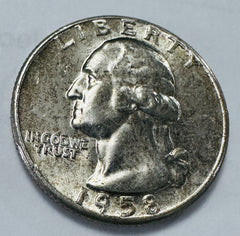 1958-P Washington Quarter 90% Silver Choice BU Condition #546-57