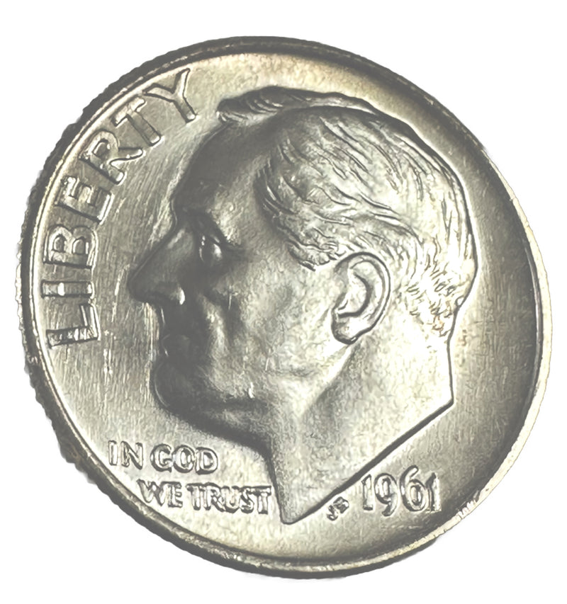 1961-P Roosevelt Dime Gem BU 90% Silver Lot # 1961-P