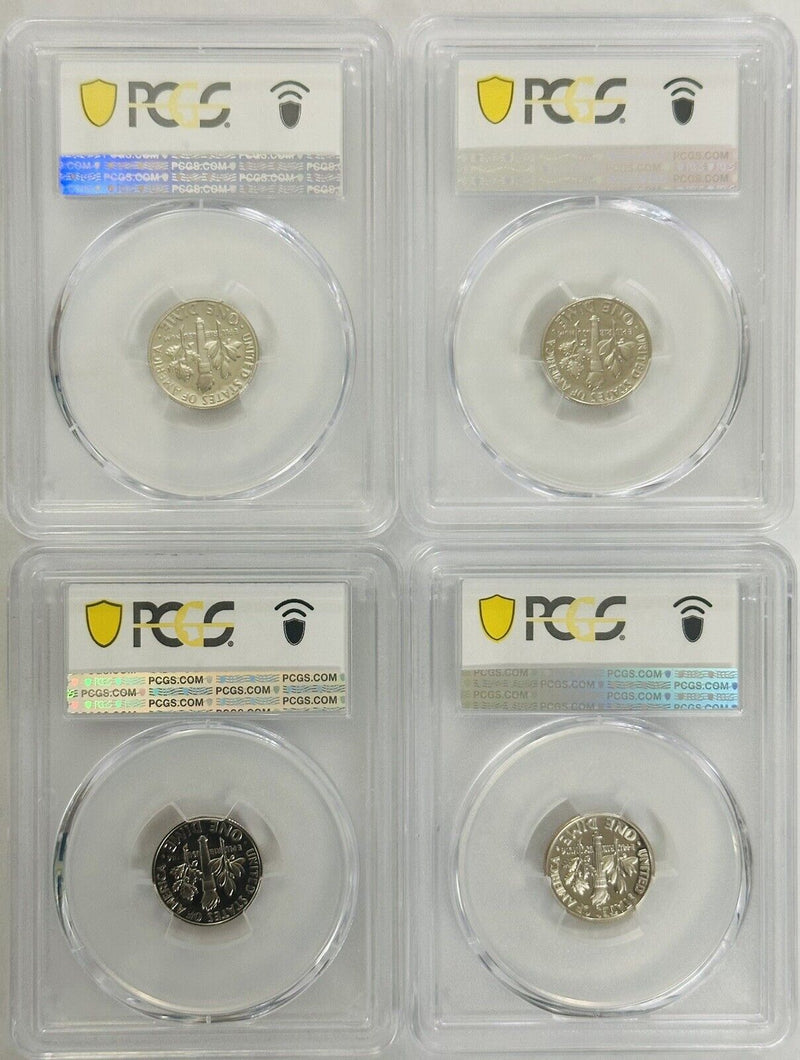 Lot Of 4 Year Run(1978-1981) Perfect PCGS Graded PR70DCAM ROOSEVELT DIMES #OA 06
