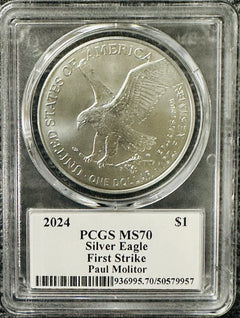 2024 $1 American Silver Eagle 1oz PCGS MS70 FS Legends of Life Paul Molitor