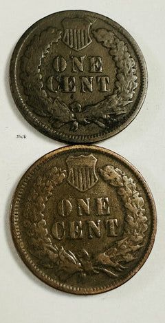 1899 Indian Head Cent (lot Of 2) Brown & Dark Chocolate Brown As Pictured # IHP2