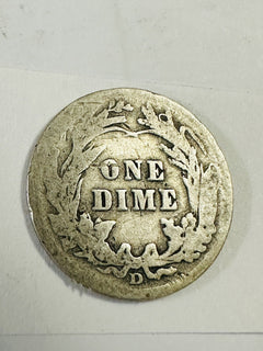 1911-D 10C Barber Silver Dime Good Details As Pictured #BD 1911-D GD “FREE S/H”