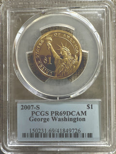 2007 S $1 George Washington Dollar PCGS PR69DCAM Lot #02