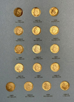 Lot Of 50 Silver Roosevelt Dimes Full Book (1946-1964) Rare Find