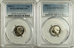 Lot Of 2 Perfect PCGS PR70DCAM COINS~90's & 2000's (top Grade None Better) OA141